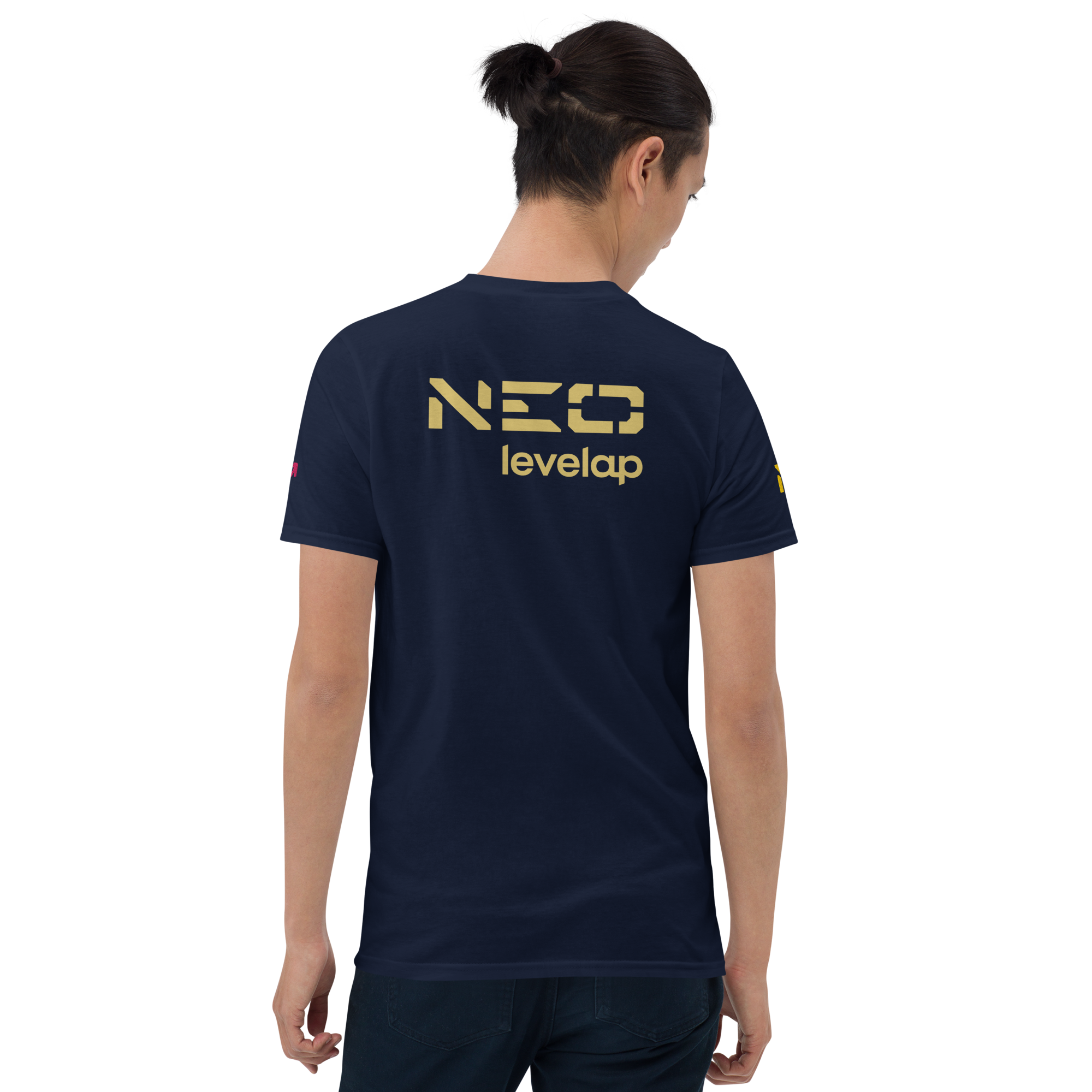 Camiseta azul marino trasera