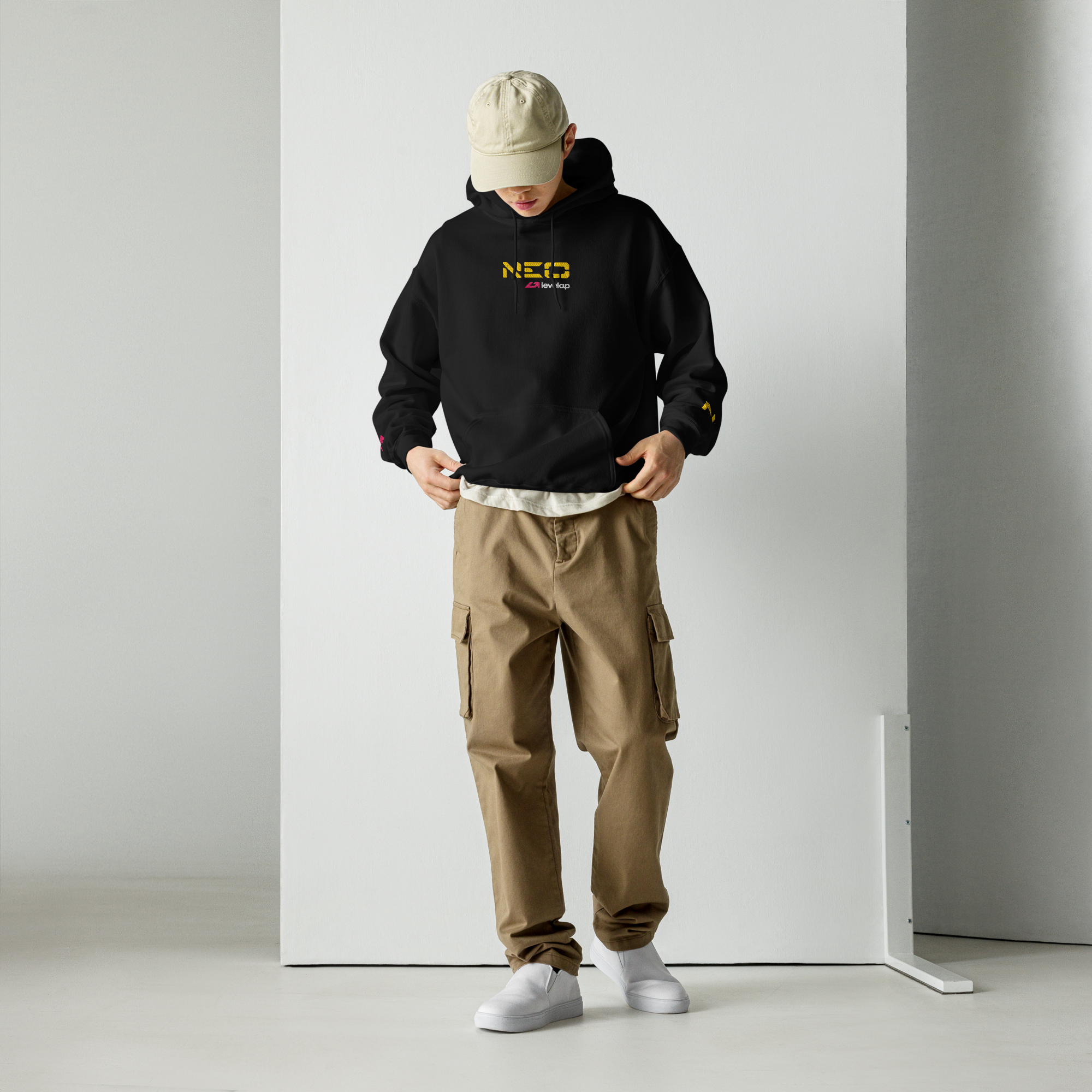 Sudadera hombre negra frontal