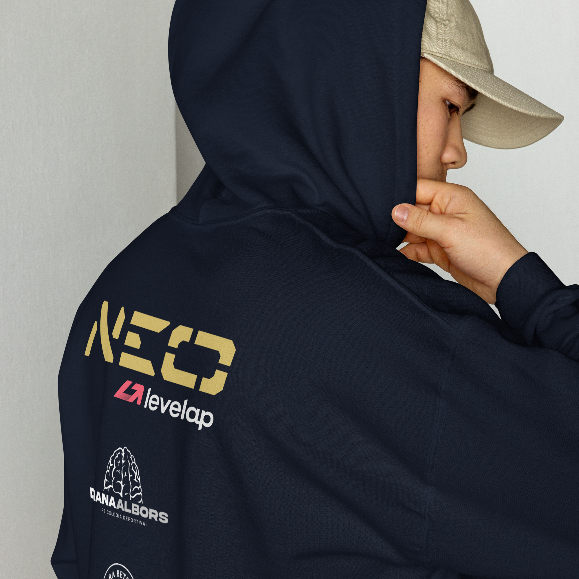 Sudadera hombre azul marino trasera