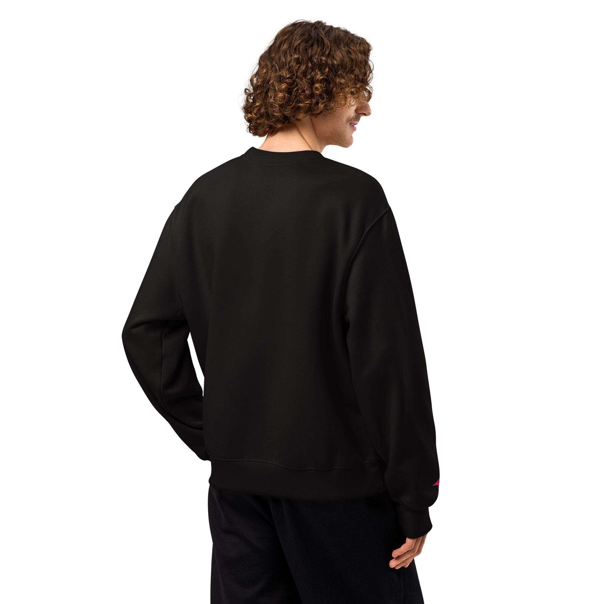 Sudadera oversize negra trasera