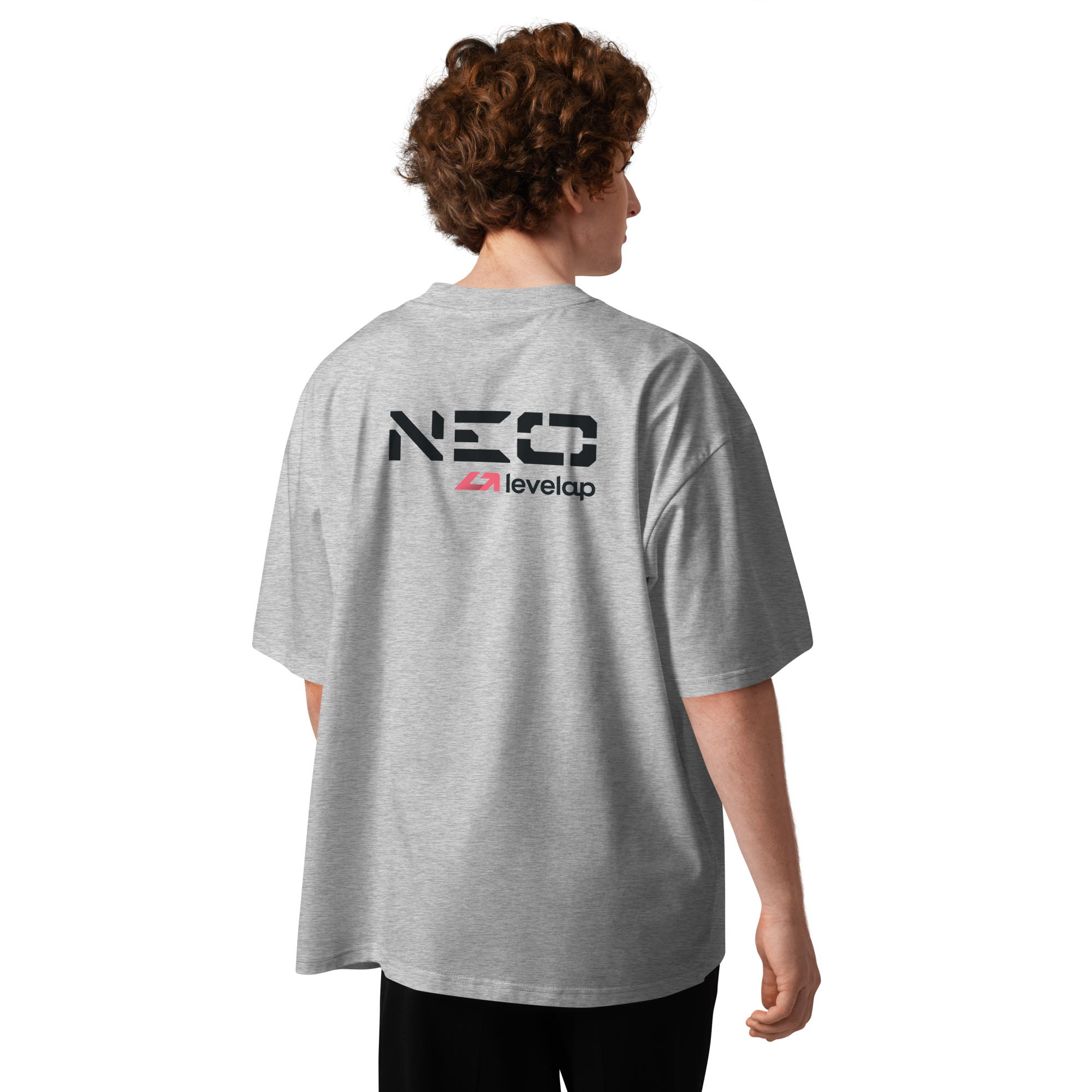 T-shirt oversize heather grey trasera