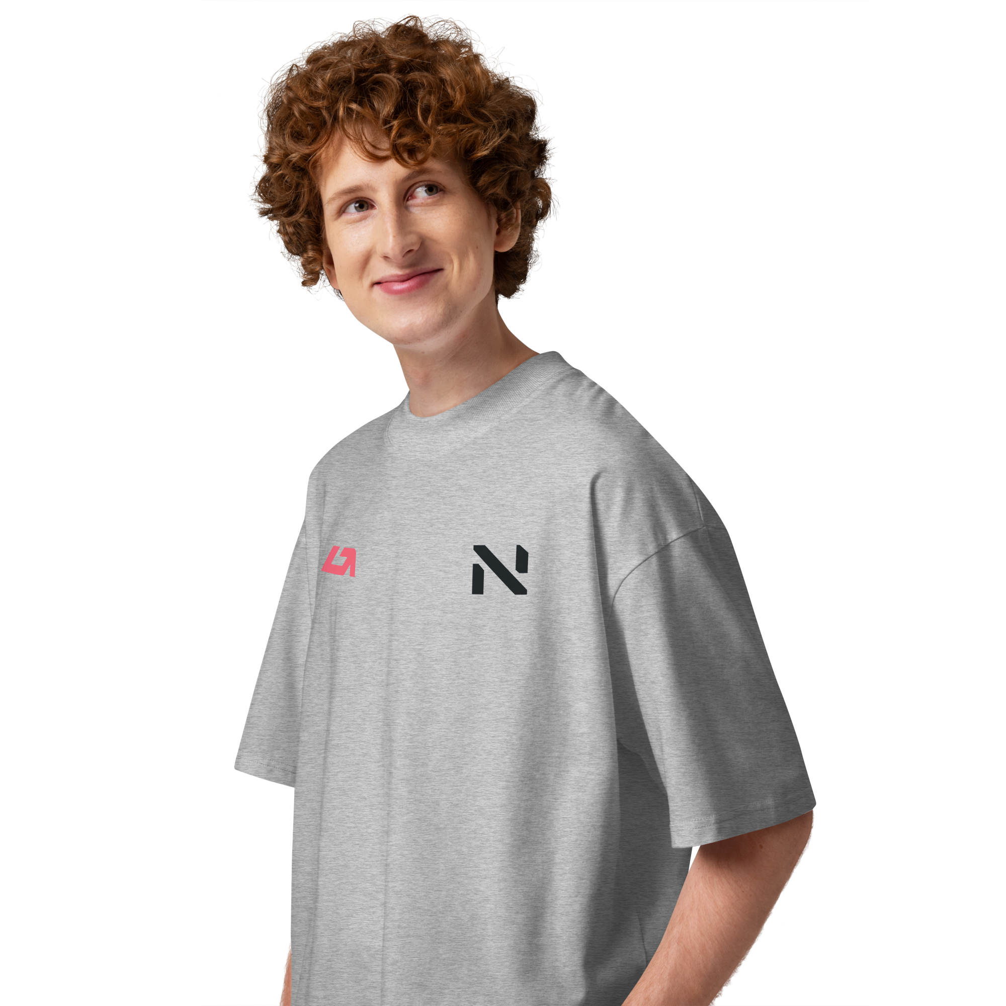 T-shirt oversize heather grey izquierda