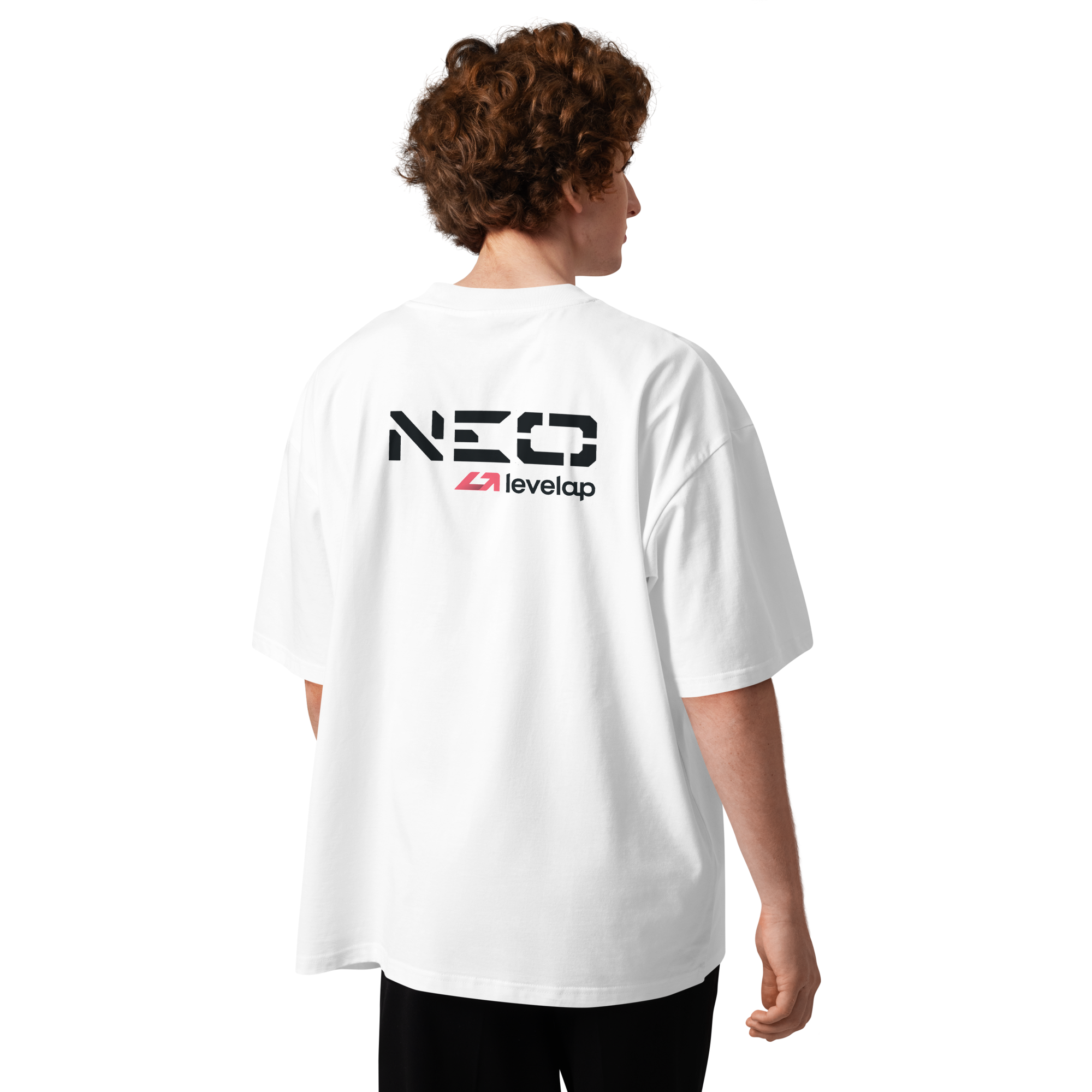 T-shirt oversize blanca trasera