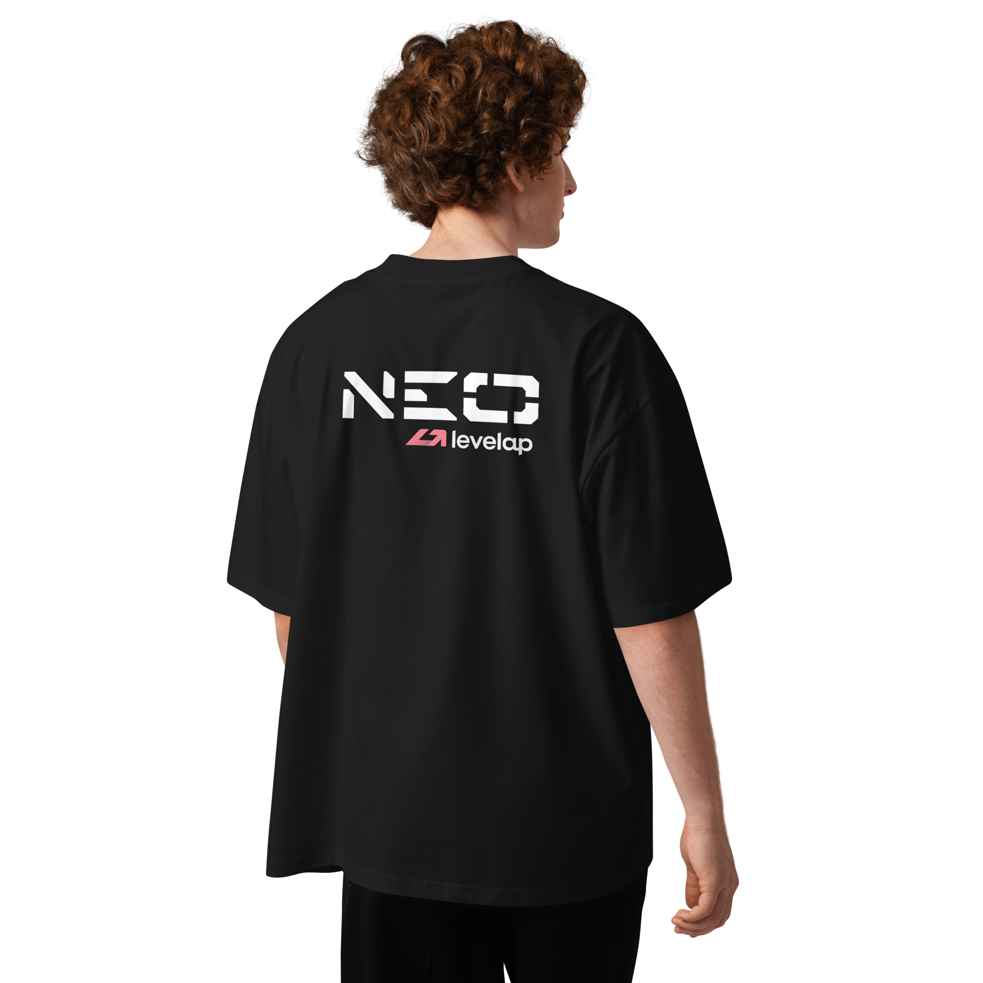 T-shirt oversize negra trasera