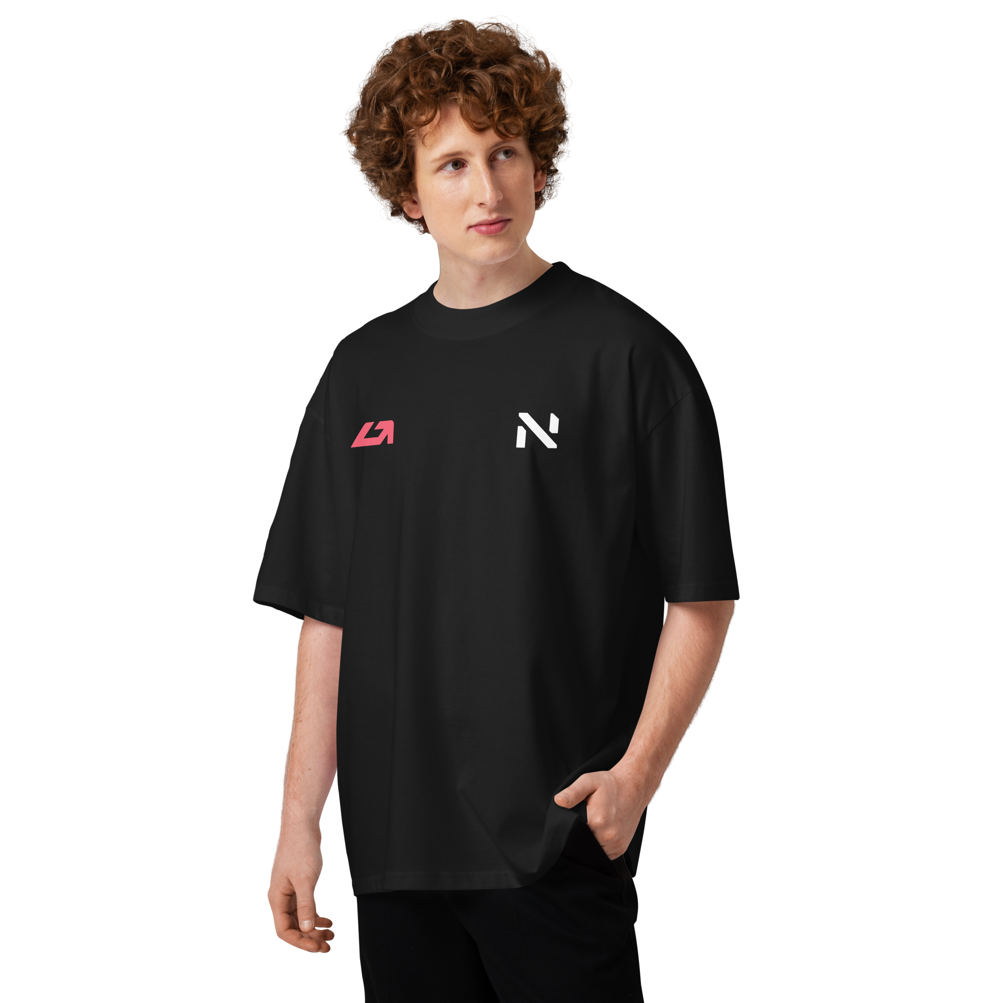 T-shirt oversize negra frontal